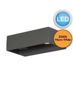 Konstsmide - Monza - 7858-370 - LED Anthracite 2 Light IP54 Outdoor Wall Washer Light