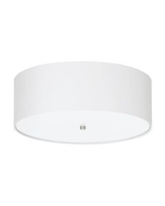 Eglo Lighting - Pasteri - 94918 - Satin Nickel White Glass 3 Light Flush Ceiling Light