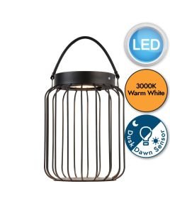 Endon Lighting - Tropic - 106477 - LED Black Clear Glass IP44 Solar Outdoor Portable Lamp