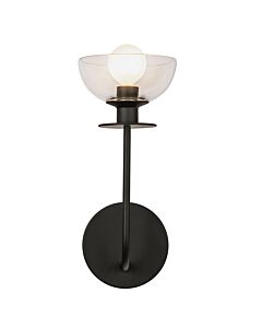 Elstead Lighting - Sylvia - ALM-SYLVIA-1WB-BK-CL - Black Clear Glass Wall Light