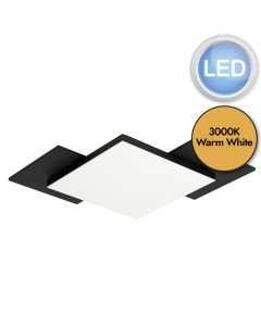 Eglo Lighting - Tamuria - 99655 - LED Black Wood White Flush Ceiling Light