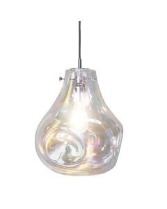 Endon Lighting - Lava - 75664 - Chrome Iridescent Glass Ceiling Pendant Light