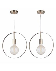 Set of 2 Hailey - Brushed Gold Ceiling Lights