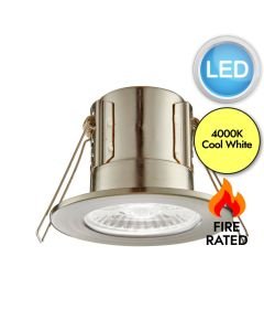 Saxby Lighting - ShieldECO 500 - 73788 - LED Satin Nickel Clear IP65 4000k Bathroom Recessed Fire Rated Ceiling Downlight