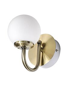 Victoria - Antique Brass Globe Bathroom Wall Light