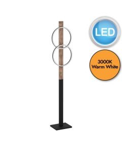 Eglo Lighting - Boyal - 900892 - LED Black Wood White 2 Light Floor Lamp