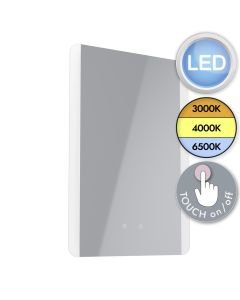 Eglo Lighting - Buenavista 2 - 99853 - LED Silver Mirrored Glass 4 Light IP44 Touch Bathroom Mirror