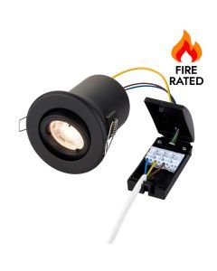 Saxby Lighting - ShieldPLUS - 99759 - Black Tilt Recessed Fire Rated Ceiling Downlight