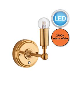 Endon Lighting - Burley Rechargeable - 110459 - LED Aged Brass Touch Wall Light