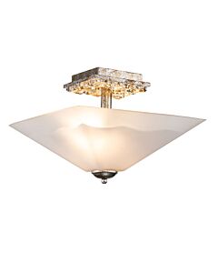 Flambeau Lighting - Star - STAR-F-S-DS - Distressed Silver Opal Glass 2 Light Flush Ceiling Light
