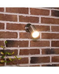 Set of 2 Rado - Stainless Steel Clear IP44 Outdoor Wall Spotlights