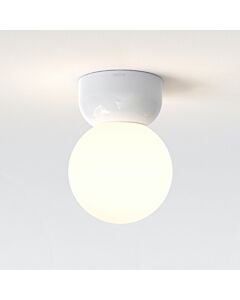 Astro Lighting - Lyra - 1472003 - White Opal Glass Ceramic IP44 140 Bathroom Ceiling Flush Light