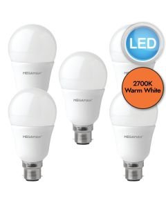 5 x 4.8W LED B22 Light Bulbs - Warm White