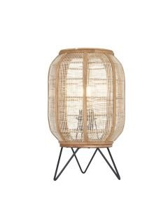 Endon Lighting - Zaire - 101686 - Natural Bamboo Black Table Lamp With Shade