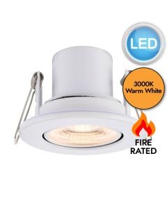 Saxby Lighting - ShieldECO 800 - 78520 - LED White Clear 3000k Tilt Recessed Fire Rated Ceiling Downlight