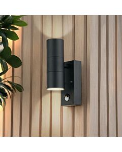 Blaze - Black Outdoor Up Down Motion Sensor Wall Light