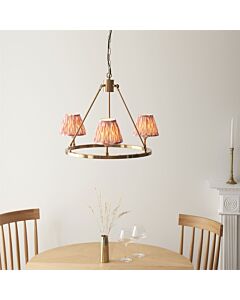 Endon Lighting - Chester - 114529 - Aged Brass Pink 3 Light Ceiling Pendant Light