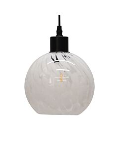 Confetti - Glass Globe with Black Pendant Fitting