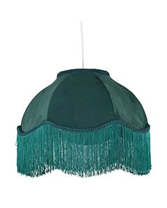 Fringe - Dark Green Velvet Fringed Pendant or Lamp Shade