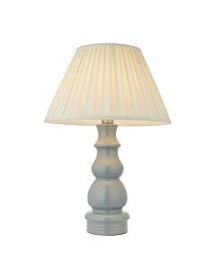 Endon Lighting - Provence - 103380 - Blue Grey Satin Nickel Cream Ceramic Table Lamp With Shade