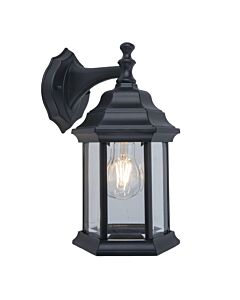 Lutec - Dorset - 5290102012 - Black Clear Glass IP44 Outdoor Wall Light