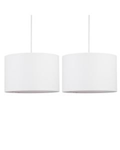 Set of 2 White 25cm Ceiling Light Shades
