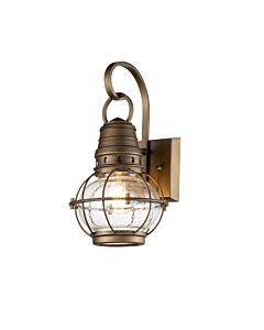 Kichler Lighting - Bridgepoint - KL-BRIDGEPOINT-S-NBR - Natural Brass Clear Seeded Glass IP44 Outdoor Wall Light