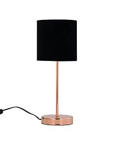 Copper 40cm Table Lamp with Black Velvet Shade