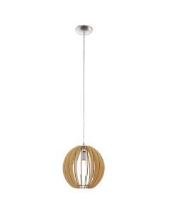 Eglo Lighting - Cossano - 94764 - Satin Nickel Maple Wood Ceiling Pendant Light