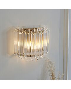 Endon Lighting - Valentina - 117516 - Aged Brass Clear Glass Wall Washer Light