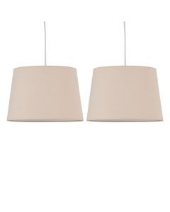 Set of 2 Natural Cotton 28cm Tapered Cylinder Pendant or Lamp Shades