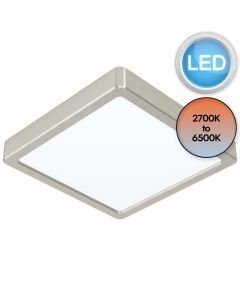 Eglo Lighting - Fueva-Z - 900115 - LED Satin Nickel White IP44 Bathroom Ceiling Flush Light