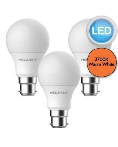 3 x 8.6W LED B22 Light Bulbs - Warm White