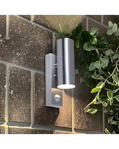 Rado - Stainless Steel IP44 Outdoor Motion Sensor Up Down GU10 Wall Light
