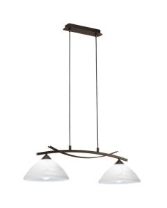 Eglo Lighting - Vinovo - 91433 - Dark Bronze White Glass 2 Light Bar Ceiling Pendant Light