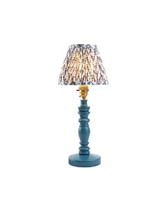 Endon Lighting - Bibury & Leaf 16cm - 115885 - Blue Aged Brass Grey Table Lamp With Shade