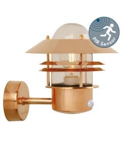 Nordlux - Blokhus - 25031030 - Copper Clear Glass IP54 Outdoor Sensor Wall Light