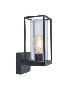 Lutec - Flair - 5288801012 - Black Clear Glass IP44 Outdoor Wall Light