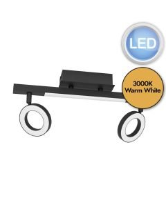 Eglo Lighting - Cardillio 2 - 900514 - LED Black White 2 Light Ceiling Spotlight