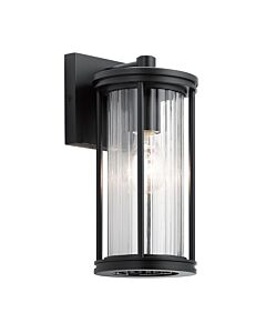 Kichler Lighting - Barras - KL-BARRAS2-S-BK - Black Clear Glass IP44 Outdoor Wall Light