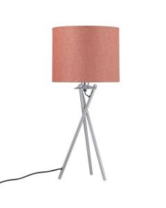 Glitter - Chrome Pink Glitter Tripod Table Lamp With Shade