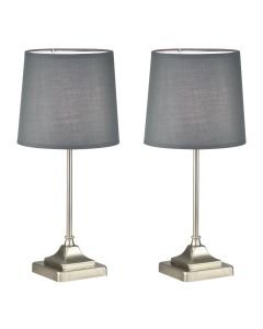 Set of 2 Aldersley - Brushed Nickel Lamps