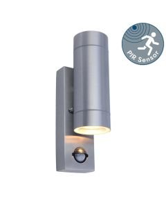 Lutec - Rado - 5510809001 - Stainless Steel Clear Glass 2 Light IP44 Outdoor Sensor Wall Light