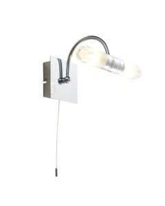 Endon Lighting - Shore - 447 - Chrome Clear Frosted Glass 2 Light IP44 Pull Cord Bathroom Wall Light