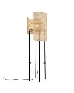 Nordlux - Jaffna - 2212064060 - Black Natural Rattan Floor Lamp