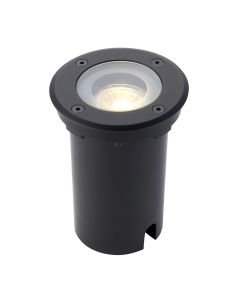 Saxby Lighting - Pillar - 103851 - Black Clear Glass IP65 Round Outdoor Ground Light