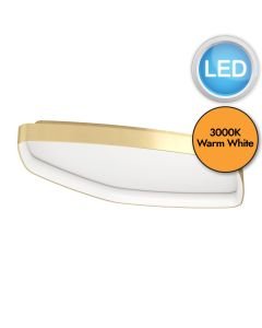 Eglo Lighting - Vallerosa - 900916 - LED Brushed Brass White Flush Ceiling Light