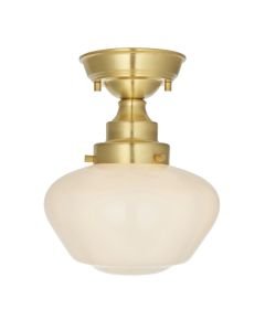 Clarence - Polished Brass and Opal Glass Semi flush