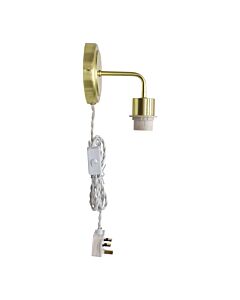 Toby - Satin Brass Plug in Wall Light Fitting Glass Not Included