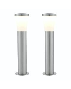 Set of 2 Aztec - LED Stainless Steel IP44 Outdoor 50cm Post Lights